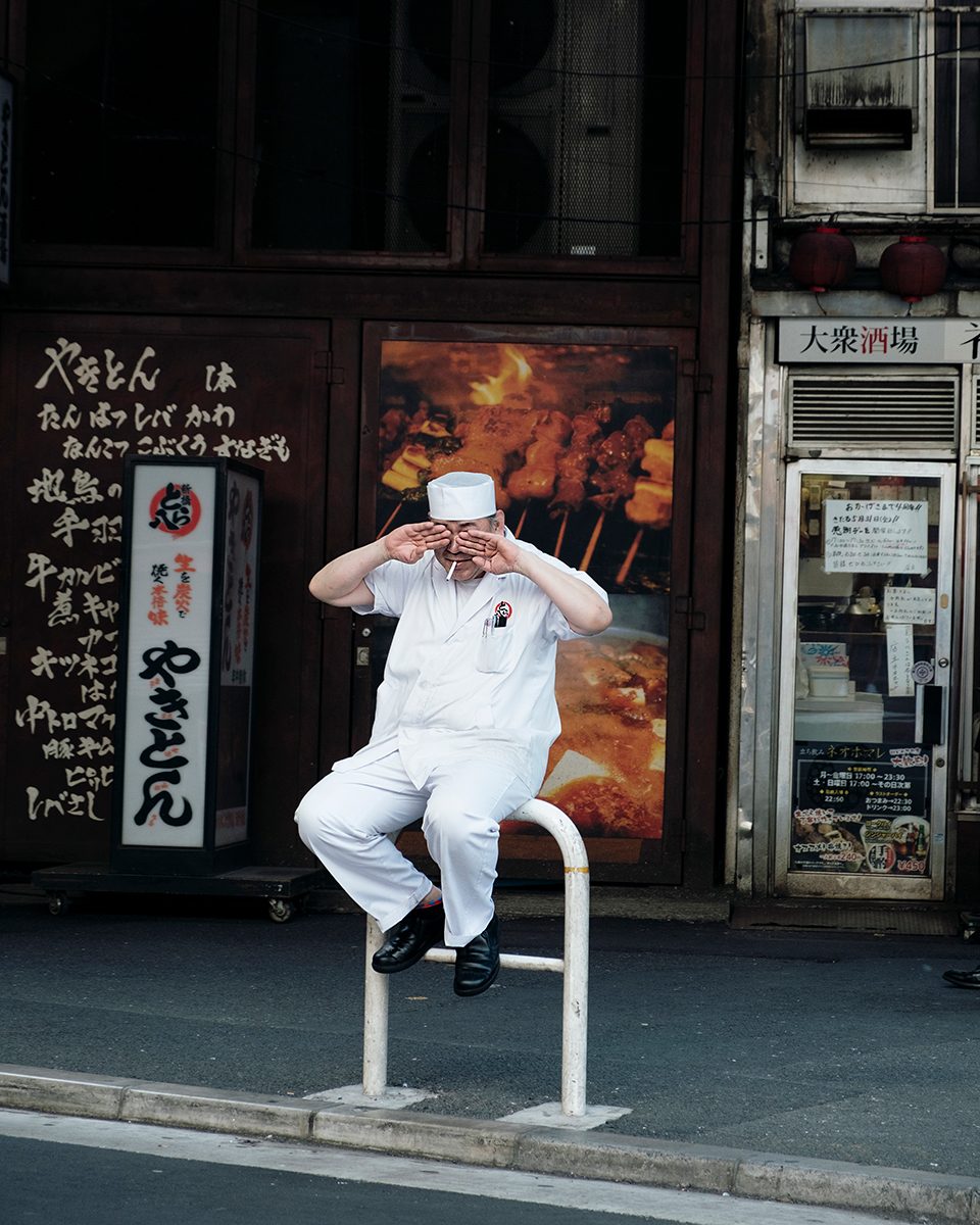 A chief smiling in Tokyo